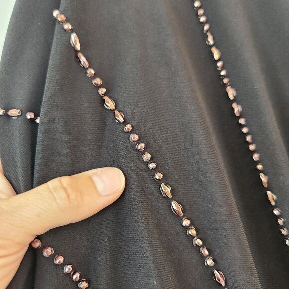 Xscape Formal Black Jumpsuit Gold Beaded Gown Mother of the Bride Women's 18W - Picture 4 of 11